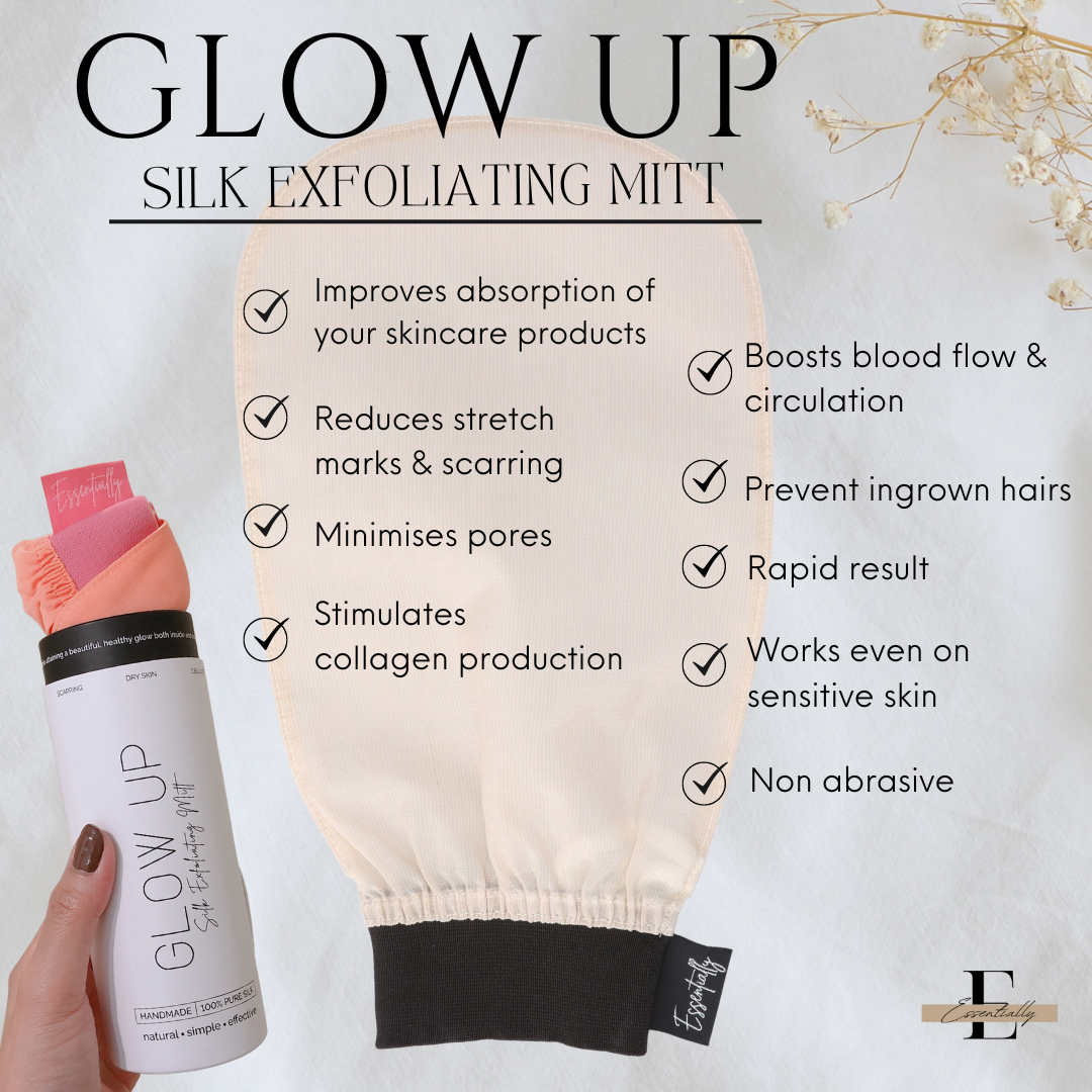 GLOW UP SILK EXFOLIATING MITT